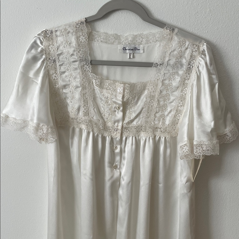 NWT Christian Dior Neiman Marcus Ivory Lace Nightgown vintage